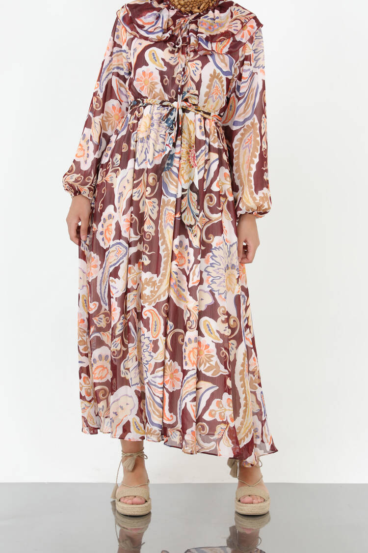 Brown Ethnic Fit And Flare Dress - Brand: Puane - Women & Kids, Baby Clothes Wholesale - Globality Store