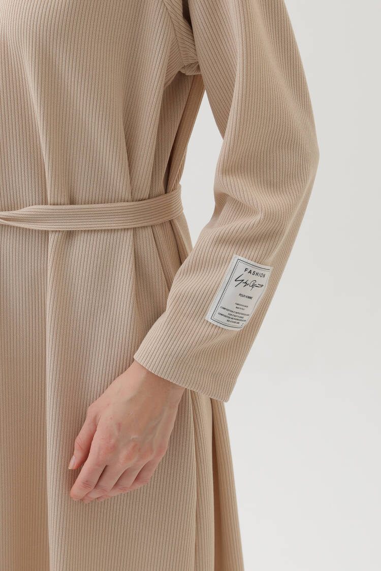 Modest Sweater Dress With Long Straight Sleeves
