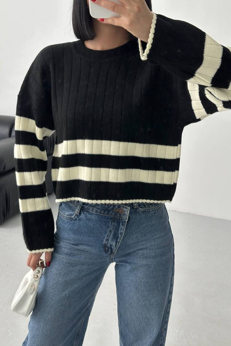 Casual Sweater With Striped Pattern - Brand: My Fashion - Women & Kids, Baby Clothes Wholesale - Globality Store
