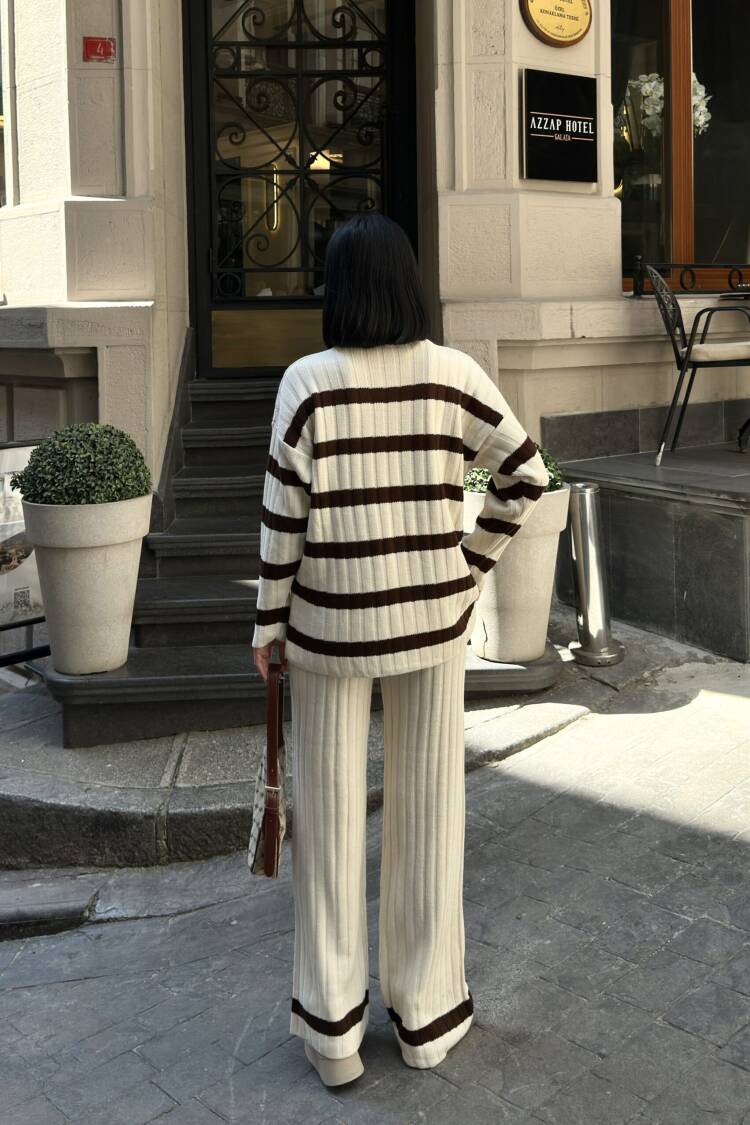 Beige Oversized Fit Suit With Palazzo Pants