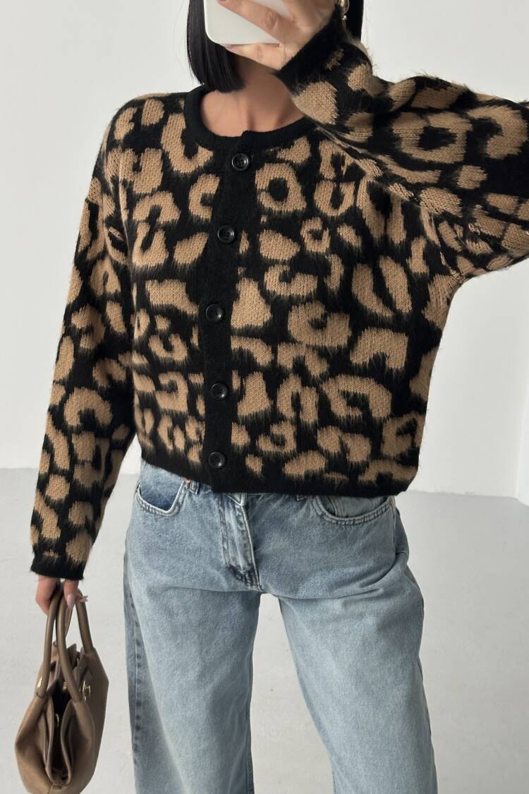 Black Animal Print Oversized Fit Cardigan - Brand: My Fashion - Women & Kids, Baby Clothes Wholesale - Globality Store