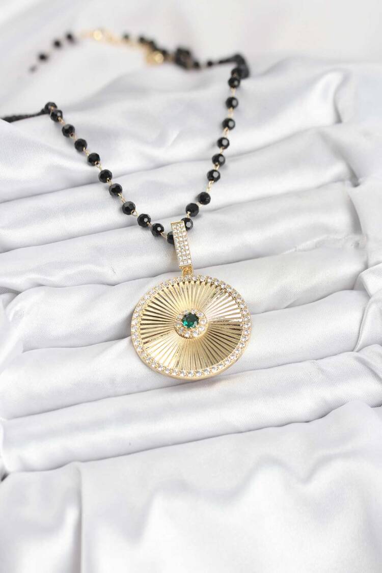 316l Steel Chain Crystal Beaded Women Necklace