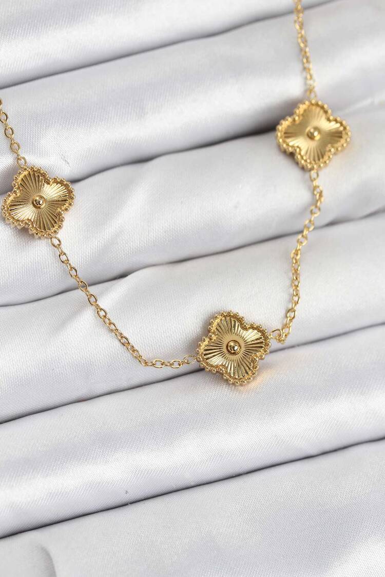 316l Steel Chain Gold Color Clover Women Necklace - Brand: Ebijuteri - Women & Kids, Baby Clothes Wholesale - Globality Store