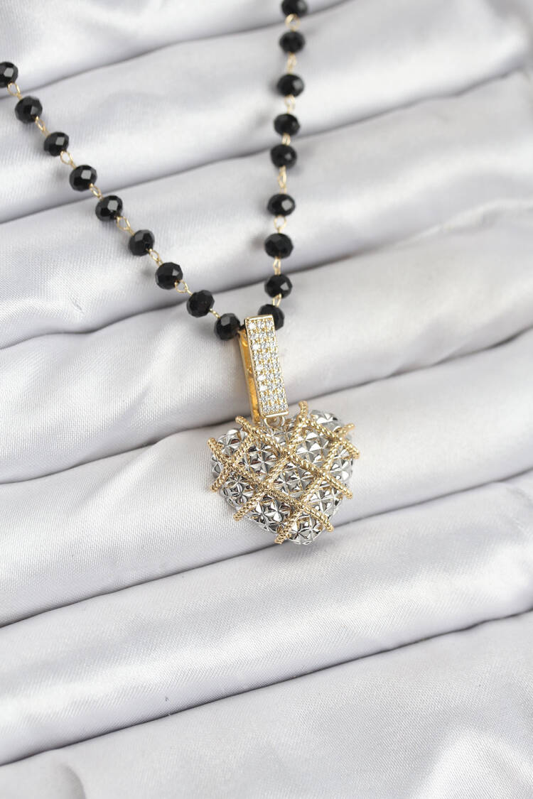 316l Steel Chain Crystal Beaded Heart Women Necklace - Brand: Ebijuteri - Women & Kids, Baby Clothes Wholesale - Globality Store