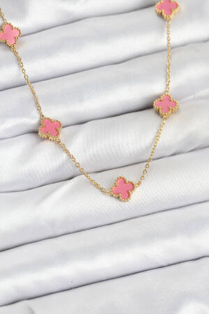 316l Steel Chain Gold Color Pink Baby Boy Clover Women Necklace - Brand: Ebijuteri - Women & Kids, Baby Clothes Wholesale - Globality Store