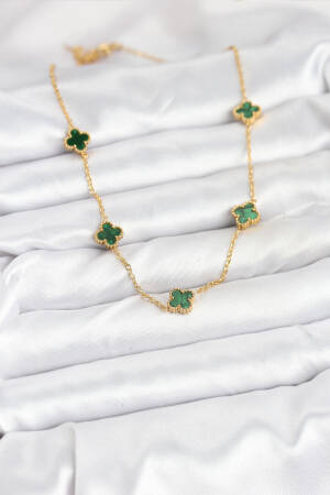 316l Steel Chain Gold Color Green Baby Boy Clover Women Necklace - Brand: Ebijuteri - Women & Kids, Baby Clothes Wholesale - Globality Store