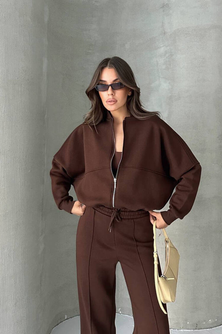 Tracksuit With Hooded Neck & Flare Leg