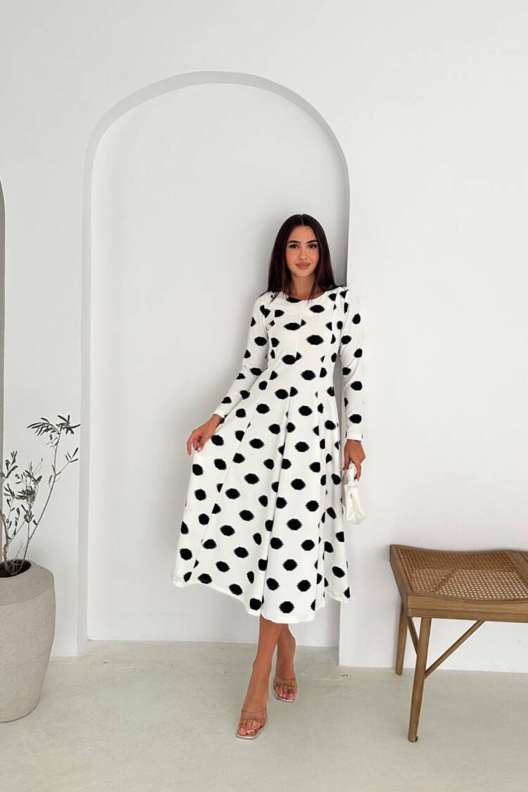 Polka Dot Fit And Flare Dress