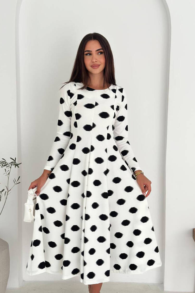 Polka Dot Fit And Flare Dress