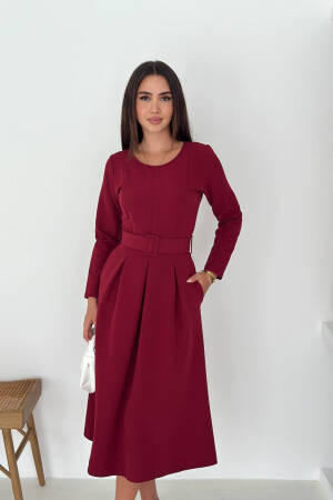 A-Line Midi Dress With Long Sleeves - Brand: Mode Roy - Women & Kids, Baby Clothes Wholesale - Globality Store