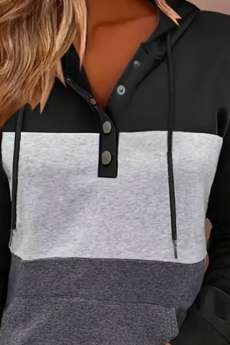 Color Block Casual Sport Blouse