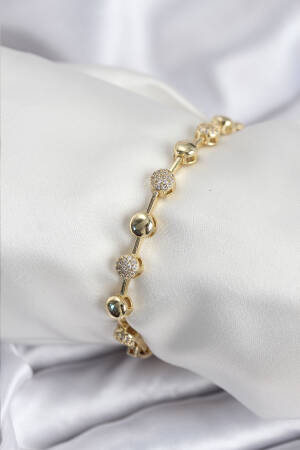 Brass Vip Series Gold Color Ball Pattern Women's Bracelet - Brand: Ebijuteri - Women & Kids, Baby Clothes Wholesale - Globality Store