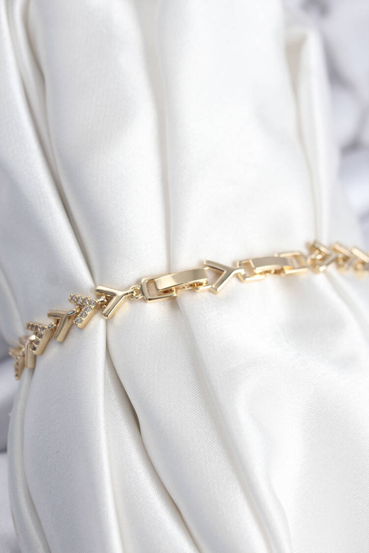 Brass Vip Series Gold Zircon Stone Fish Back Pattern Women's Bracelet