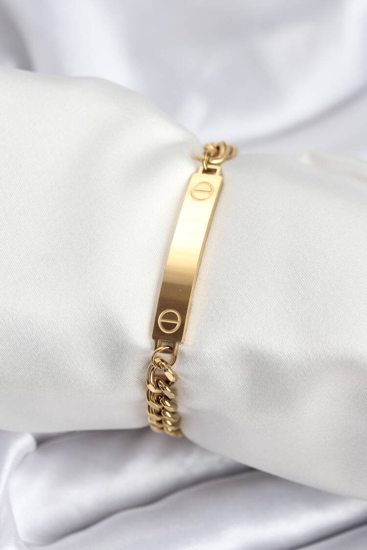 316l Steel Gold Color Writing Suitable Women's Bracelet - Brand: Ebijuteri - Women & Kids, Baby Clothes Wholesale - Globality Store