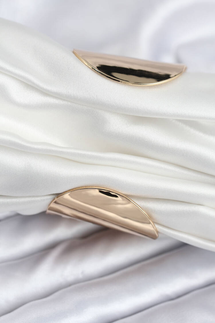 Brass Gold Color Pleated Half Clamp Bracelet