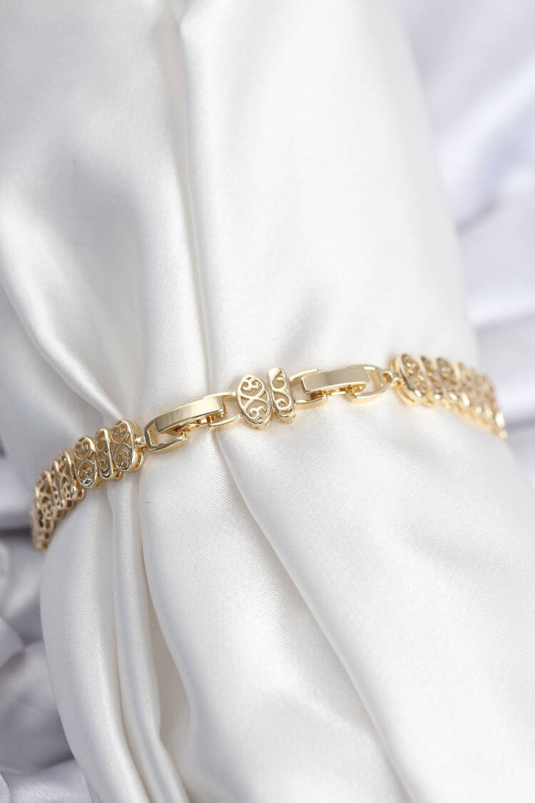 Brass Viping Series Gold Color Oval Inline Women's Bracelet