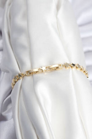 Brass Vip Series Gold Color Sequined Star Pattern Women's Bracelet - Brand: Ebijuteri - Women & Kids, Baby Clothes Wholesale - Globality Store