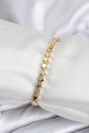 Brass Vip Series Gold Color Sequined Star Pattern Women's Bracelet - Brand: Ebijuteri - Women & Kids, Baby Clothes Wholesale - Globality Store