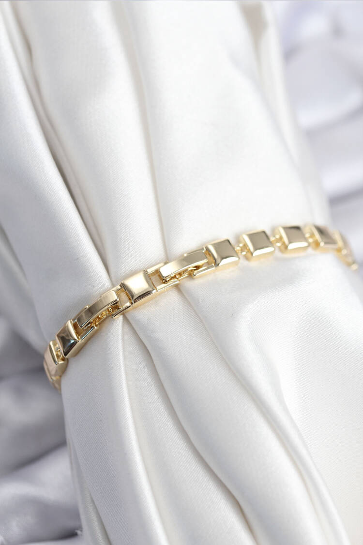 Brass Vip Series Gold Color Zircon Stone Pattern Women's Bracelet