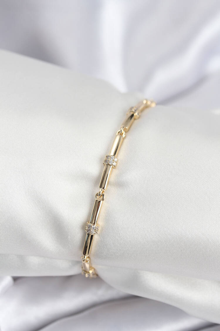 Brass Viping Series Gold Color Fragmented Model Zircon Stone Women's Bracelet - Brand: Ebijuteri - Women & Kids, Baby Clothes Wholesale - Globality Store