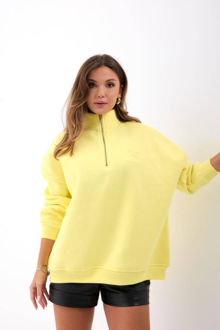 Oversized Fit Sweatshirt With Hooded Neck