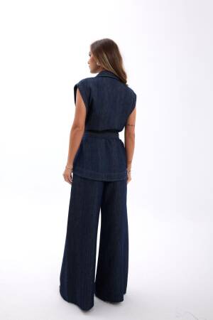Blue Long Buttoned Vest With Regular Fit - Brand: Fame - Women & Kids, Baby Clothes Wholesale - Globality Store