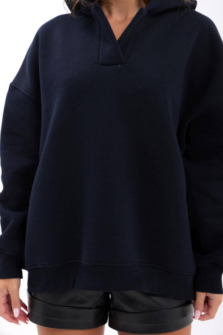 Oversized Casual Sweatshirt With Hood