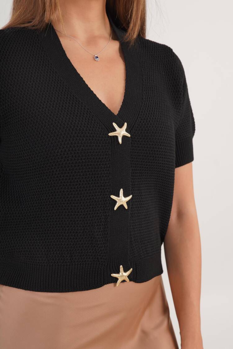 Cardigan With V-Neck And Buttoned Closure
