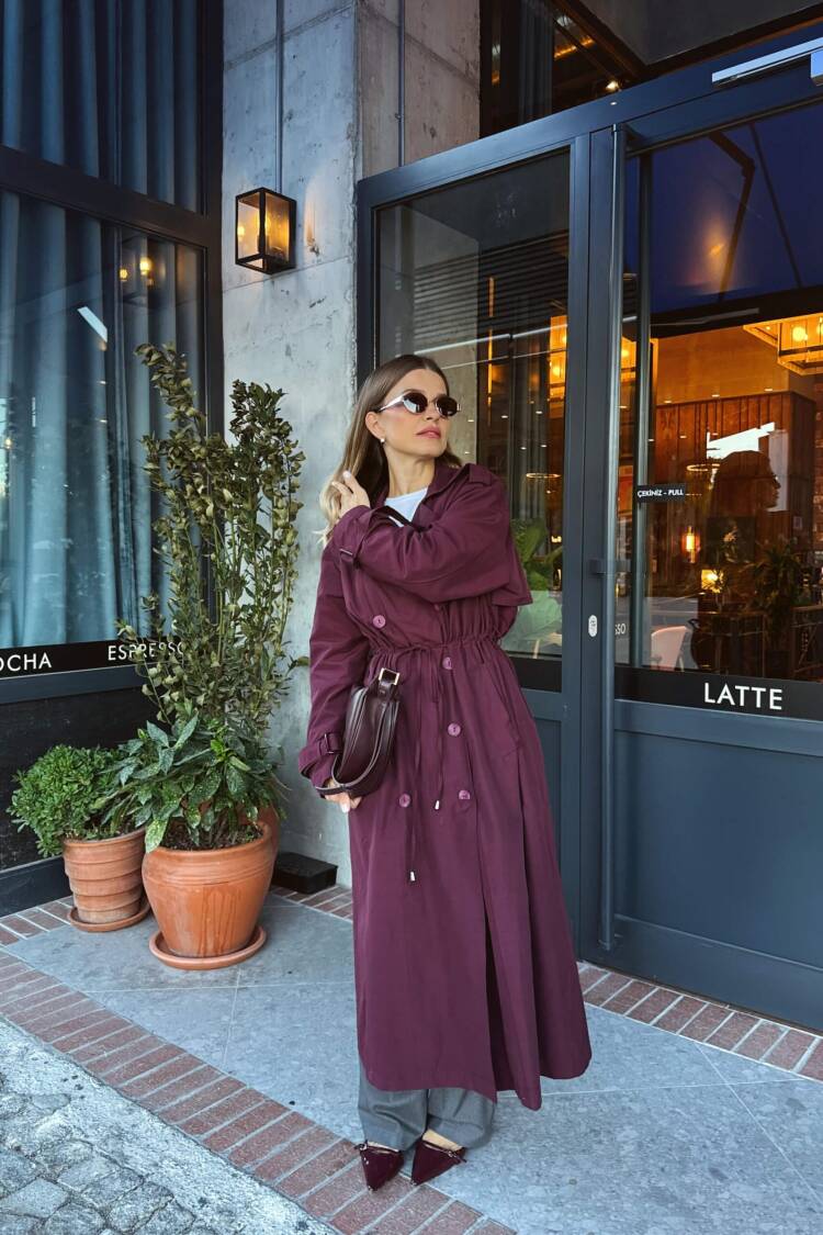 Claret Red Trenchcoat - Brand: Cream Rouge - Women & Kids, Baby Clothes Wholesale - Globality Store