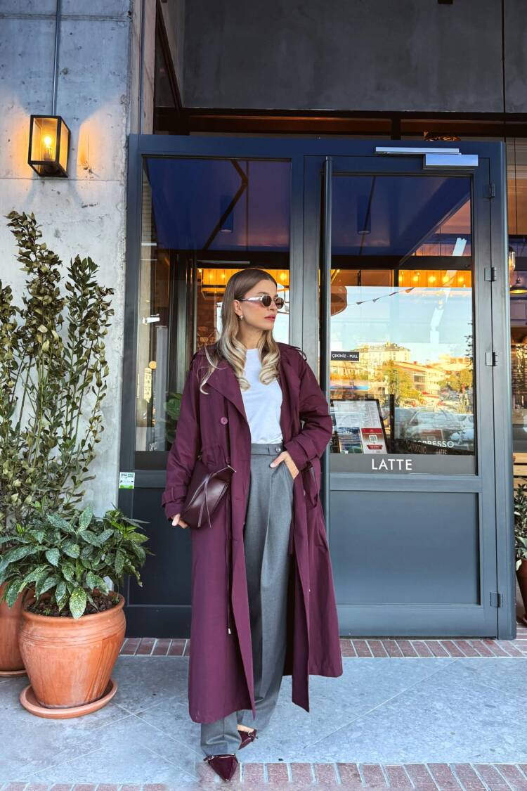 Claret Red Trenchcoat