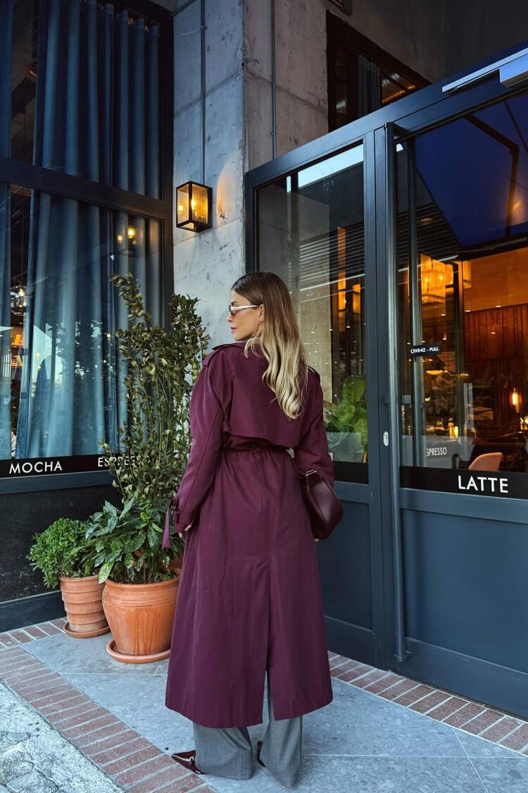 Claret Red Trenchcoat