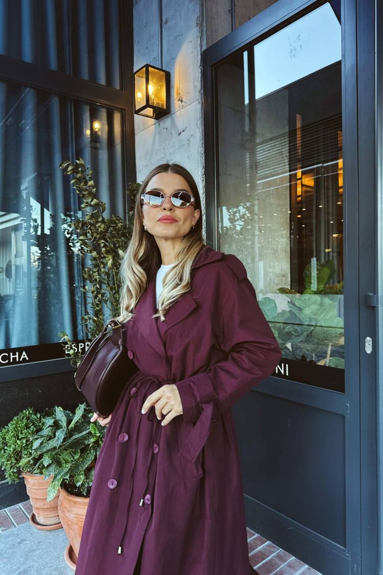 Claret Red Trenchcoat