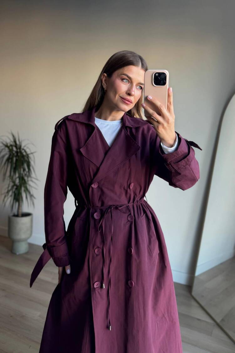 Claret Red Trenchcoat