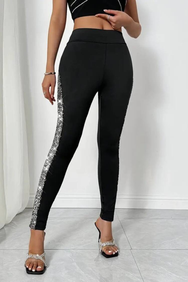 Black Sexy Glam Tregging Pants