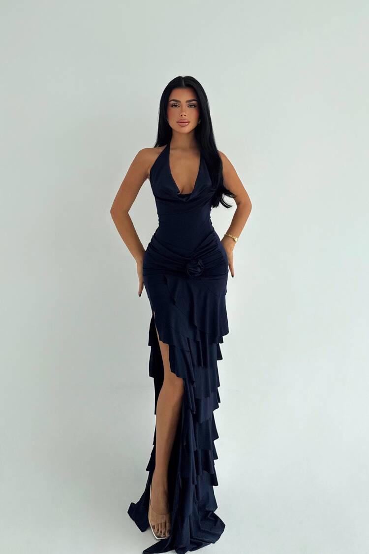 NavySexy Elegant Maxi Slip Dress