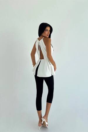 White Sexy Elegant Fitted Halter Neck Crop Top - Brand: EYYO ATELIER - Women & Kids, Baby Clothes Wholesale - Globality Store