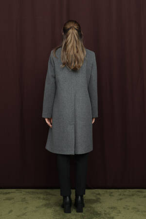 Grey Elegant Single-Breasted Coat - Brand: Puane - Women & Kids, Baby Clothes Wholesale - Globality Store