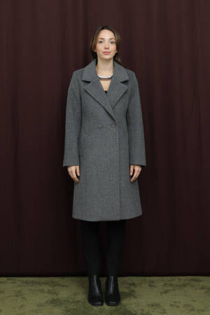 Grey Elegant Single-Breasted Coat - Brand: Puane - Women & Kids, Baby Clothes Wholesale - Globality Store