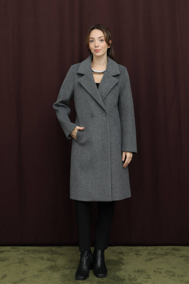 Grey Elegant Single-Breasted Coat - Brand: Puane - Women & Kids, Baby Clothes Wholesale - Globality Store