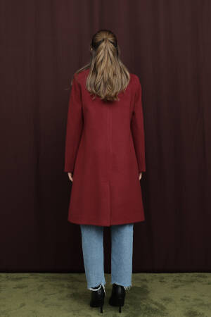 Claret Red Single-Breasted Long Coat - Brand: Puane - Women & Kids, Baby Clothes Wholesale - Globality Store