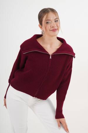 Cardigan With Zip Up And Off Shoulder Neck - Brand: Lustrin - Women & Kids, Baby Clothes Wholesale - Globality Store