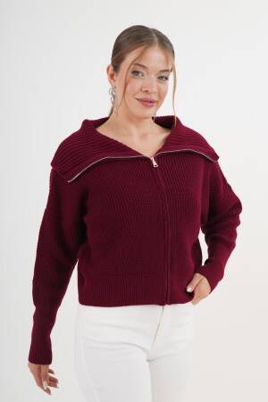 Cardigan With Zip Up And Off Shoulder Neck - Brand: Lustrin - Women & Kids, Baby Clothes Wholesale - Globality Store