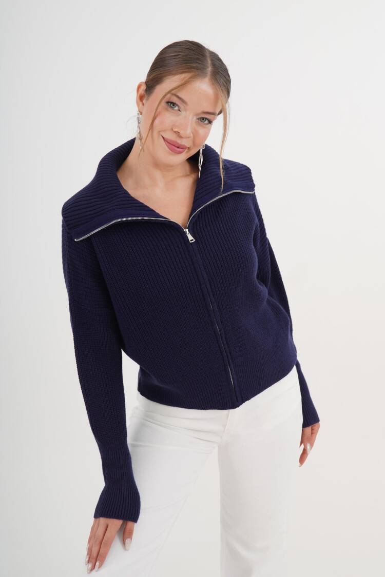 Cardigan With Zip-Up Hooded Neck - Brand: Lustrin - Women & Kids, Baby Clothes Wholesale - Globality Store