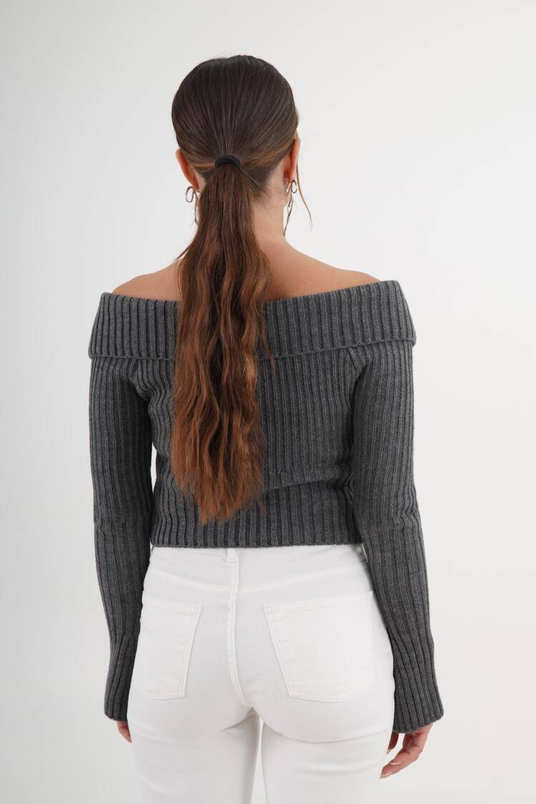 Grey Striped Slim Fit Zip Up Crop Cardigan