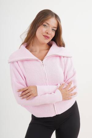 Oversized Fit Hooded Neck Zip Up Cardigan - Brand: Lustrin - Women & Kids, Baby Clothes Wholesale - Globality Store