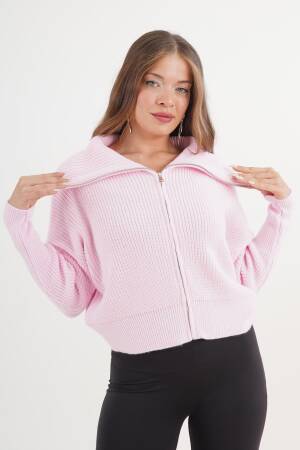 Oversized Fit Hooded Neck Zip Up Cardigan - Brand: Lustrin - Women & Kids, Baby Clothes Wholesale - Globality Store