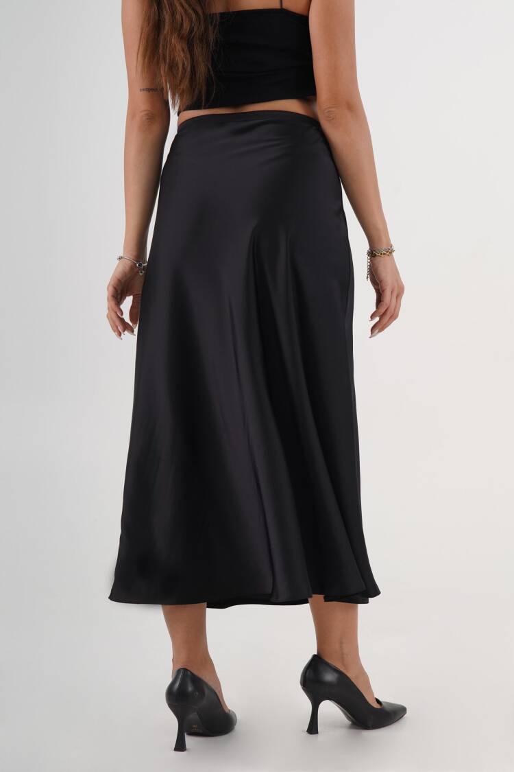 Elegant Midi Slip Skirt
