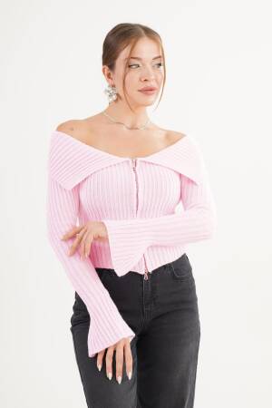 Slim Fit Bell Sleeve Zip-Up Cardigan - Brand: Lustrin - Women & Kids, Baby Clothes Wholesale - Globality Store