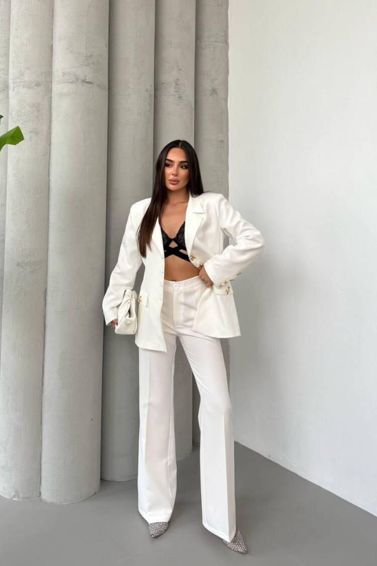 Glam Formal Suit With Flare Leg Bootcut Pants