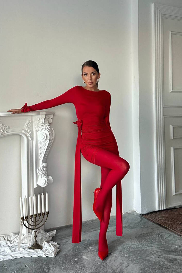 Sexy Bodycon Mini Dress With Boat Neck